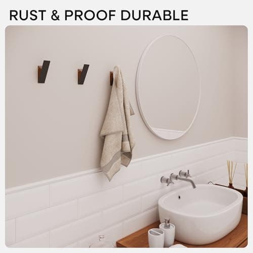 Wall Coat Hook Rack - Set of 3 - Black Walnut Wood Black Metal Decorative Hat Hooks for Hanging Coats - Hat Hangers for Wall 6