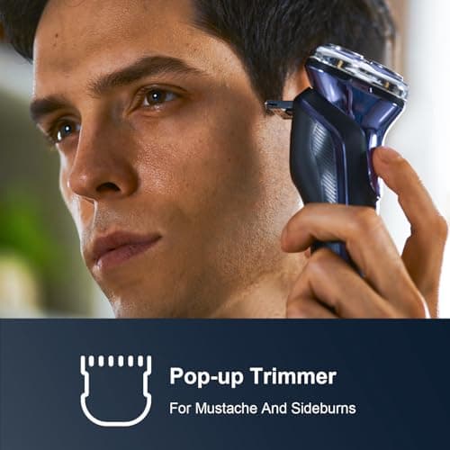 Electric Razor for Men, Noahstrong Electric Shaver for Men Face, Rechargeable Wet Dry Shaver with Pop Up Trimmer 6