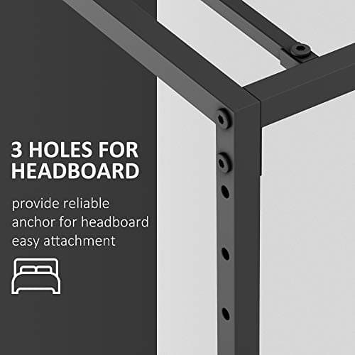 IDEALHOUSE Full Size Bed Frame, Metal Full Platform Bed, 14 Inch No Box Spring Needed, Easy Assembly, Black Mattress Foundation 7