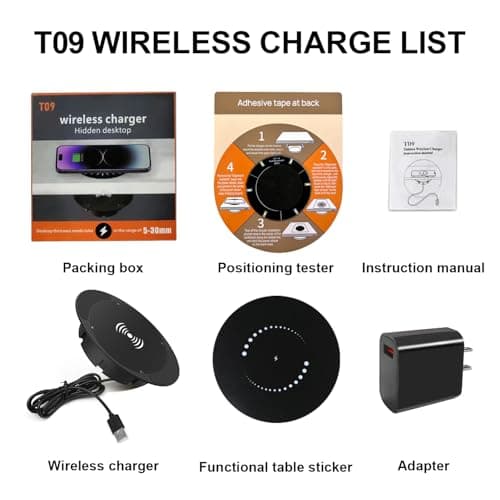 Hopopower Invisible Wireless Charger,15-30mm Under Desk Wireless Charger,Under Counter Wireless Charging Station for iPhone15/15 Plus/15 Pro Max/14 Pro/14 Pro Max/13(QC3.0 Adapter Included) 7