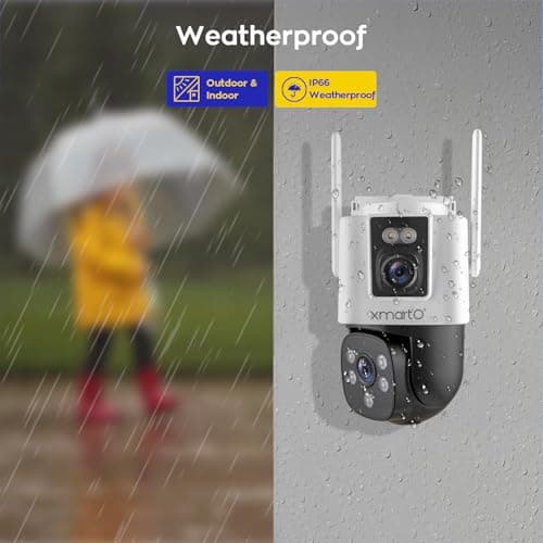 xmartO [Dual-CAM 180+° FOV] 6MP 2-in-1 WiFi 6 Home Security Camera with AI Tracking, Pan Tilt Zoom, 5G Dual Band, Bluetooth Easy Setup (Standalone & Groupable CAM) 9