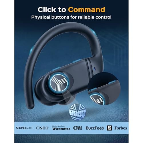 TREBLAB X4 – Waterproof Workout Headphones for Running & Gym - Silky Soft Secure Earhooks, 11H Battery, Physical Buttons, Noise Canceling Over-Ear Ear Hook Bluetooth Earbuds for Sports 7