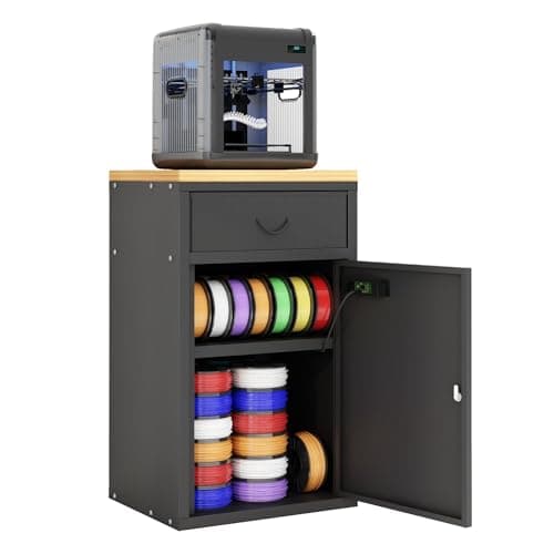 biosplot 180L 3D Printer Filament Storage Cabinet with Dehumidifier(60W Drying Power, <8W avg. Consumption), Industrial Sealed Dehumidifying Cabinet Box Holds for 40 Rolls Nylon/PLA/ABS/TPU, Black