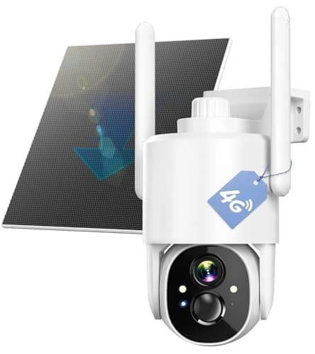 Thybro 4G LTE No WiFi Outdoor Surveillance Camera - Solar Powered, HD 2K, Motion Detection, 360° PTZ, Night Vision, Wireless, DIY Installation for Home, Farm & Business