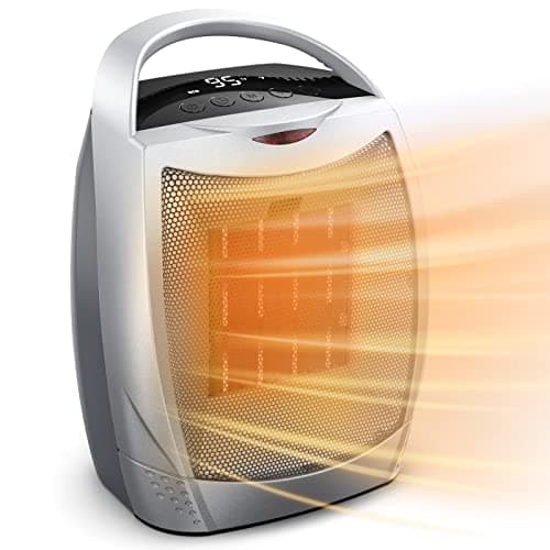 GiveBest Space Heaters for Indoor Use, Portable Heater with Thermostat, Timer, Eco Mode and Fan Mode, 1500W PTC Ceramic Fast Safety Heat for Bedroom Home