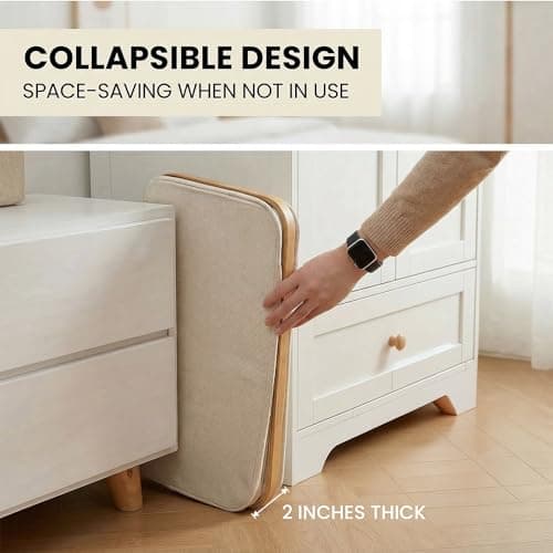 efluky Slim Laundry Basket with Lid, Narrow Laundry Hamper with Removable Bag, Skinny Dirty Clothes Basket with Bamboo Handles for Bathroom, Bedroom & Laundry Room, 75L Beige 8