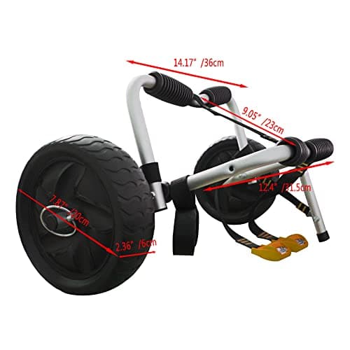Onefeng Sports 100LBS Kayak Cart Canoe Carrier Trolley for Carrying Kayaks,Canoes,Paddleboards with Plastic Wheels 5