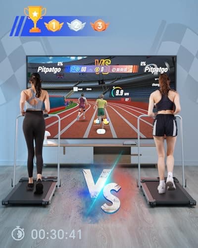 DeerRun 3 in 1 Under Desk Walking Pad Treadmill, 3.0HP Low Noise Portable for Home & Office, 300LBs Weight Capacity Folding with Remote Control & Smart APP 6