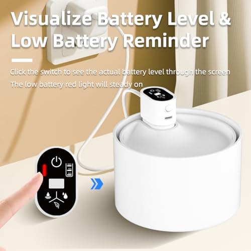 Ceramic Cat Water Fountain,Ceramic Water Fountain for Cats Cordless Automatic with Ultra-Quiet Pump and 4 Filter for Cats, Dogs, Multiple Pets 2.3lL/78oz 5