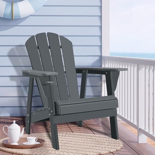 Restcozi Adirondack Chairs, HDPE All-Weather Adirondack Chair, Fire Pit Chairs (Classic, Grey) 6