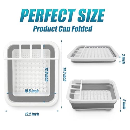 indigywve Collapsible Dish Drying Rack Portable Dish Rack for Kitchen RV Campers Travel Trailer - Space Saving Kitchen Storage Tray, Send Goods from Local Warehouse 6