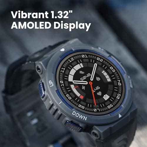 Amazfit Active Edge Smart Watch 46 mm, Rugged Sport & Fitness Watch, GPS, AI Health Coach for Outdoor, Workouts & Exercise, 16 Days Battery, 130+ Sports Modes, for Android iPhone, Midnight Pulse 8
