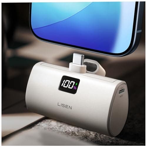 LISEN 7000mAh Mini Portable Charger USB C Power Bank for iPhone 17 Pro Max [Only USB C Port, No Cable Needed] 22.5W Fast Charging for iPhone 17/16/15,Samsung,Pixel, iPad Pro/Air, AirPods, Pearl White