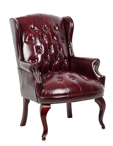 Boss Office Products Wingback Traditional Guest Chair in Burgundy, high-Back (B809-BY)