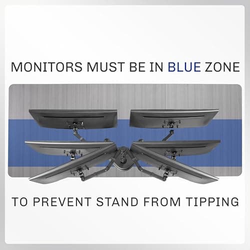 VIVO STAND-V002F Dual LED LCD Monitor Free-Standing Desk Stand for 2 Screens up to 27 Inch Heavy-Duty Fully Adjustable Arms with Max VESA 100x100mm 8