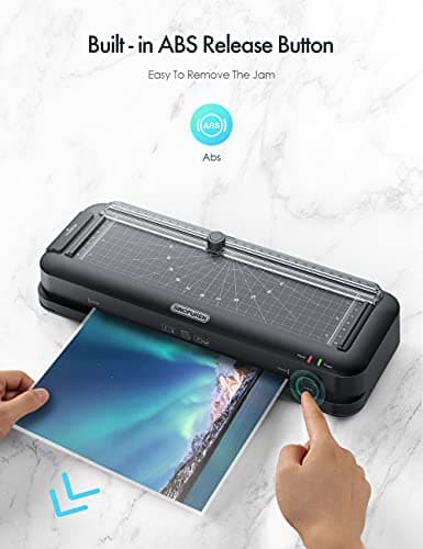 9-Inch Laminator Machine for Teachers & Home – All-in-One Jam-Free Laminator with Paper Trimmer, 2-Hole Punch, Corner Rounder, Fast 3-Min Warm-Up, 10 Pouches for School, Crafts & Office 5