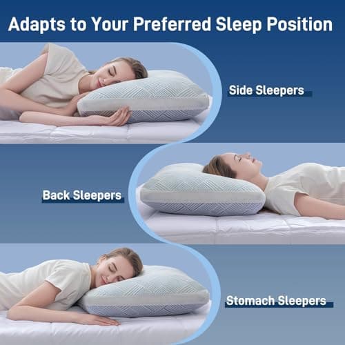 Lyralith Shredded Memory Foam Cooling Soft Bamboo Viscose Pillows King Set of 2, Adjustable Hypoallergenic Hotel Quality Bed Pillows for Side, Stomach or Back Sleeper, Oeko-TEX Certified 5