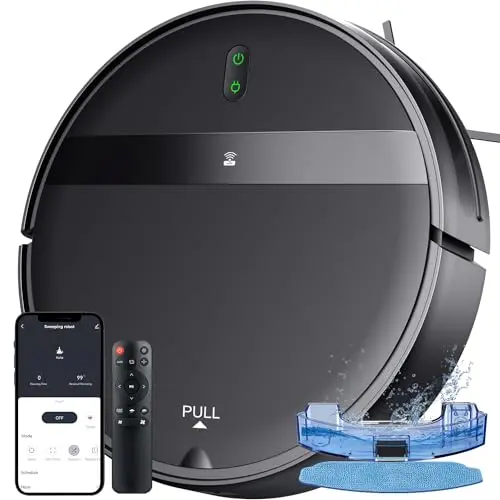 Kilgone Robot Vacuum and Mop Combo with Smart 3D Avoidance | 2 in 1 Mopping Robotic Vacuum Cleans Hard Floors & Carpets | Powerful Suction & Tangle-Free for Pet Hair | App/Wi-Fi/Alexa, Self-Charging