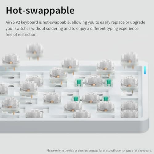 nuphy Air75 V2 Portable 75% Low Profile Mechanical Keyboard,Wireless Keyboard,Supports Bluetooth/2.4G/USB-C RGB Bluetooth Keyboards,Compatible with Windows/Mac OS/Linux Systems-Gateron Brown Switch 6