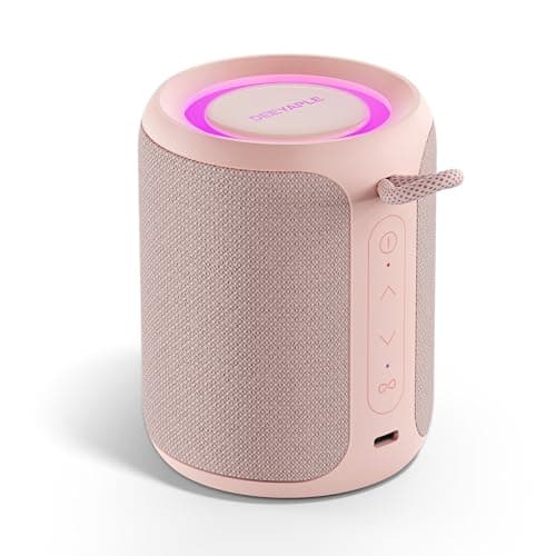 Bluetooth Speaker Wireless,IP67 Waterproof & Dustproof Portable Speaker with Lights,15W Loud Stereo Sound, 2500mAh Battery All Day Playtime, TWS Pairing, BT5.3, Home/Party/Outdoor/Beach (Pink)