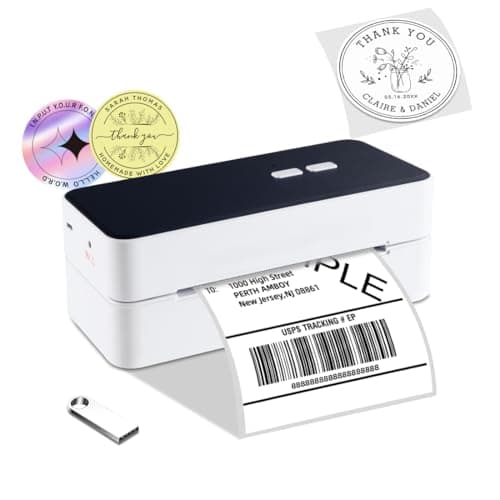 vretti Shipping Label Printer-USB 4×6 Thermal Label Printer,Support Windows&Mac,Quickly Installation, Automatic Label Detection, Easily Print of Various Sizes,Compatible with USPS Shopify Ebay Etsy