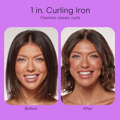 Conair Double Ceramic 1-Inch Curling Iron, 1-Inch Barrel Creates Classic Curls, Hair Curler for Use on Short, Medium, & Long Hair, White/Rose Gold 11