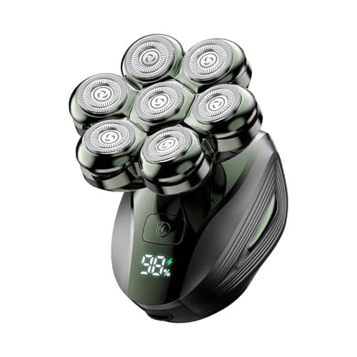 Head Shavers for Bald Men: Enhanced Detachable Head Shaver - IPX7 Waterproof Electric Razor for Men - 7D LED Display Rechargeable Shaving Grooming Kit (Hunter Green)