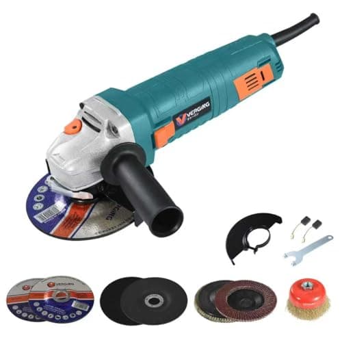 Angle Grinder, 7.5-Amp 4 1/2 Angle Grinder Tool, Variable Speed Angle Grinder, Electric Grinder Power Tools with Grinding, Polishing and Rust Removal Capabilities, Non-Slip and Shockproof Handle