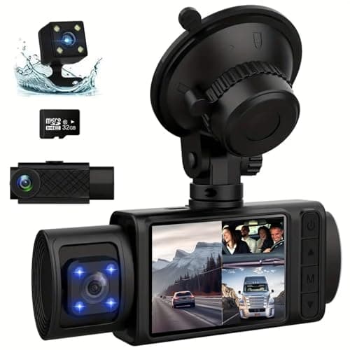Dash Camera for Cars Dash cam car dashcam TIK tok​ Driving Recorder Video Recorder HD Three-Camera car Recorder, Support Loop Recording