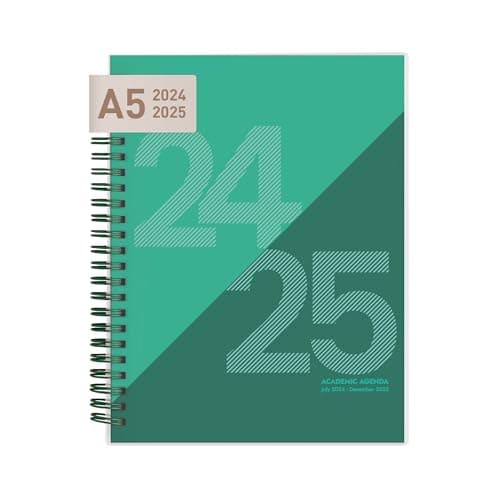 Rileys Planner 2024-2025 Academic Year, 18-Month Academic Weekly Planner - Geographic Weekly & Monthly Agenda Planner, Flexible Cover, Notes Pages, Twin-Wire Binding (8 x 6 inch, Green)