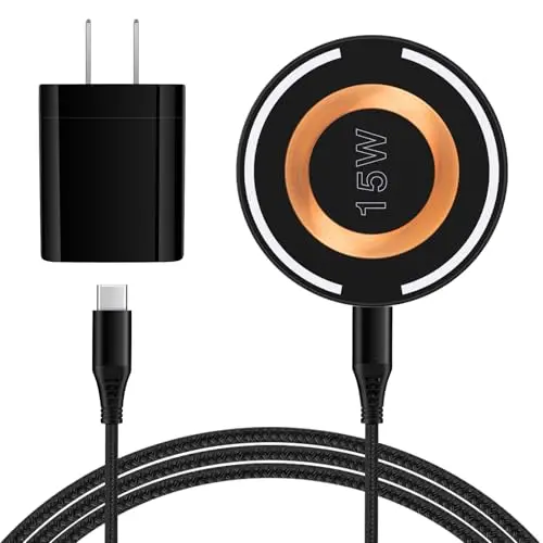 for Samsung S26 S25 S24 Wireless Charger Magnetic Magsafe Fast Charging Pad for Samsung Galaxy Z Flip7 S25Ultra S24FE S23 S22,iPhone 17 Pro Max 16Plus,Pixel10,Android Wireless Charger with USB C Block