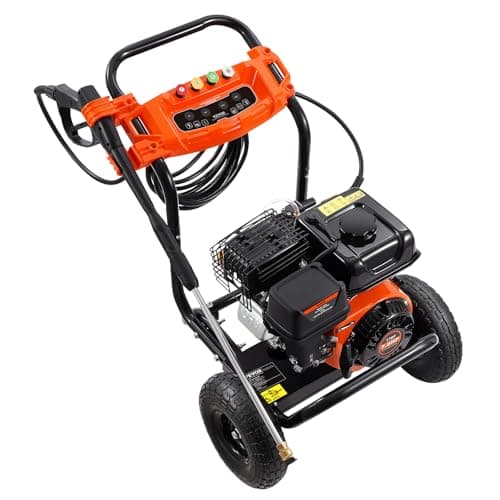 VEVOR Gas Pressure Washer, 3500 PSI 2.6 GPM, Gas Powered Pressure Washer with Aluminum Pump, Spray Gun and Extension Wand, 5 Nozzle Set, for Cars, Fences, Homes, Driveways, Patios Furniture Horizontal 10