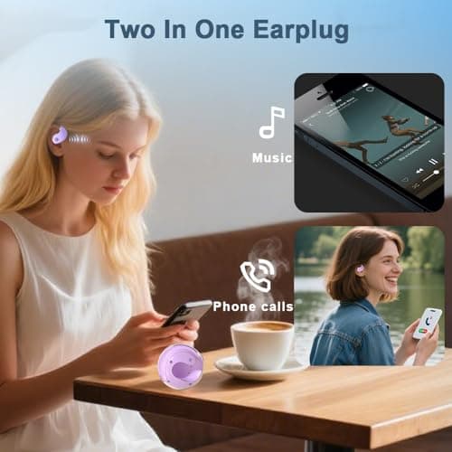 ZYHKJYL OWS Wireless Bluetooth Earbuds/Headphones, Ball Shape Charge Case, Bluetooth 5.4 with Built-in Mic, Flexible Earhook for Sports, Work, Travel, Easy to Carry [Purple] 5