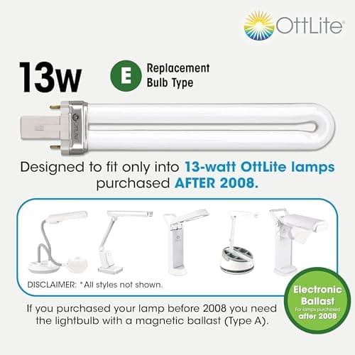 OttLite 13W Slimline Desk Lamp - Home, Office, Bedroom, or Reading (Black) 9