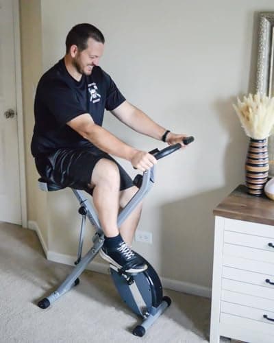 ATIVAFIT Exercise Bike Foldable Fitness Indoor Stationary Bike Magnetic 3 in 1 Upright Recumbent Exercise Bike for Home Workout (Grey) 8