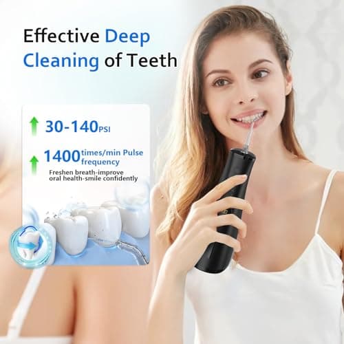 Water Dental Flosser Electric Oral Irrigator 300ML Large Tank 5 Replaceable Jet Tips 7