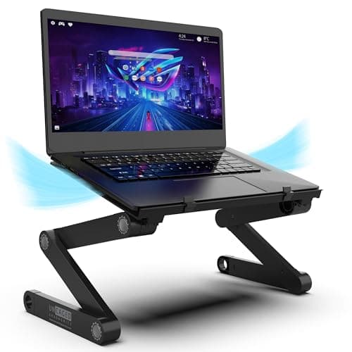 WorkEZ Adjustable Laptop Stand for Desk, Adjustable Height Laptop Stand, Ergonomic Foldable Portable PC Holder, Computer Riser, Home Office Supplies