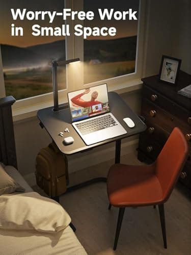 SAIJI XXL Extra Large TV Tray Table，Height & Tilt Adjustable Heavy Duty TV Trays for Eating, Working, Writing,Drawing, Recliner Table Couch Desk with LED Light, Cup Holder, Bookstand 6