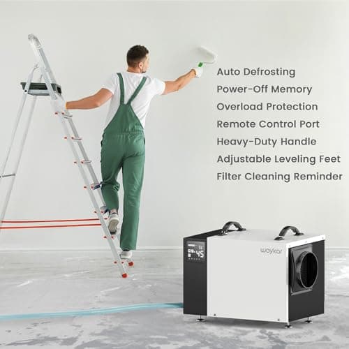 Waykar 125 Pint Crawl Space Dehumidifier with Pump and Drain Hose for commercial, Basements, and Water Damage Unit for Spaces up to 6500 Square Feet, Smart Humidity Control - 5-Year Quality Coverage 8