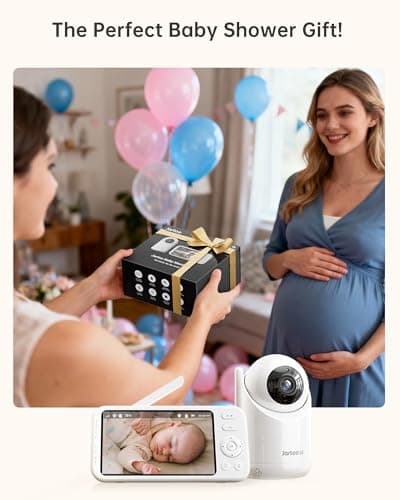 Jartoo 2K 5.5" Video Baby Monitor with Camera and Audio,AI Cry Detect 1860ft Long Range Baby Monitor No WiFi Baby Camera Wireless,Clear Night Vision,ANC, 2-Way Talk,White Noise,6000mAh [2025 New] 7