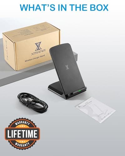 XMANA Wireless Phone Charger for Google Pixel 3 4 XL 5 6 7 8 9 Pro Android & iPhone 16-15W Fast Qi Wireless Charging Station for Samsung Galaxy S25 S24 S23 S22 Z Flip Fold OnePlus (Black) 7