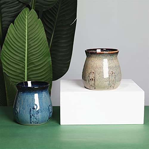 Ceramic Utensil Holder, Small Utensil Crock Ideal for Spoons, Forks and Knives, Easy to Clean 30 oz (Gradient Blue) 6