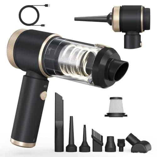 7 in 1 Car Vacuum Portable Cordless ,16000PA Strong Suction Handheld Car Cleaner With Dual HEPA Filters,LED Light,Type-C Charging Mini Vacuum, One-Click Empty Compact For Home Cleaning and Office