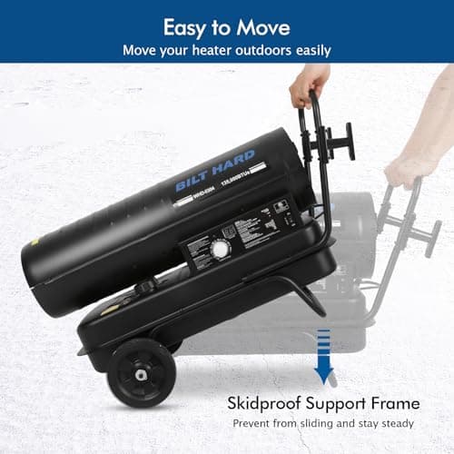 BILT HARD 135,000 BTU Forced Air Kerosene Diesel Heater with Wheels, Portable Torpedo Space Heater with Thermostat Control for Outside, Jobsite, Garage, and Construction Sites, CSA Certified 6