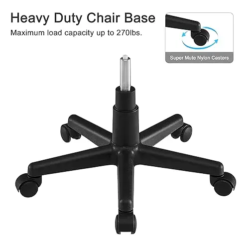 VECELO Modern Armless Home Office Desk Chair, 360°Rolling Swivel Adjustable Height for Make Up/Bed Room/Small Space, Linen Fabric 6