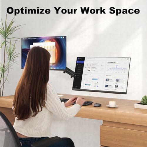 IMtKotW Dual Monitor Wall Mount for Screens up to 32 inch, Fully Adjustable Tilt Swivel Arms Supporting 19.8 lbs, Closer to Wall, VESA 75 or 100mm 6