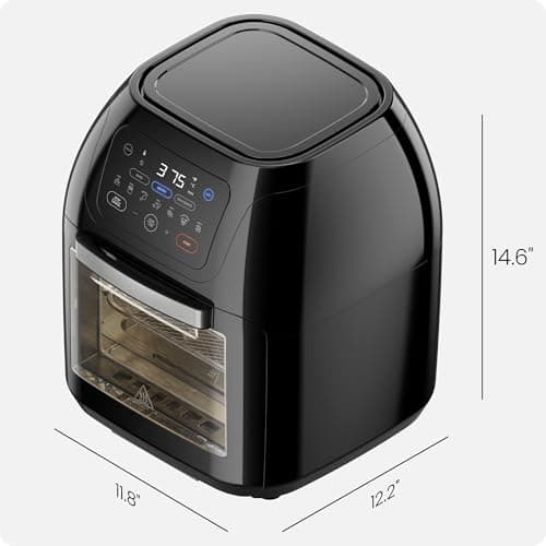 CHEFMAN Multifunctional Digital Air Fryer+ Rotisserie, Dehydrator, Convection Oven, 17 Touch Screen Presets Fry, Roast, Dehydrate, Bake, XL 10L Family Size, Auto Shutoff, Large Easy-View Window, Black 9