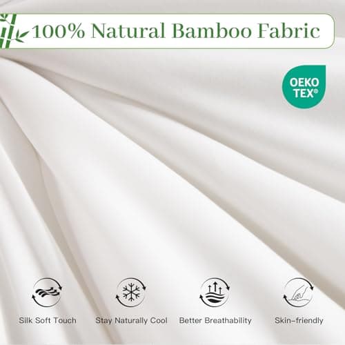 NEXHOME PRO 100% Viscose Derived from Bamboo Comforter Queen Size - Cooling & Moisture-Wicking Bedding - All Season Lightweight Design - Natural Organic Queen Duvet Insert 6