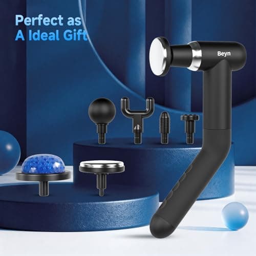 Beyn Hot and Cold Fascia Gun - Detachable Extended Handle Massage Gun,Deep Tissue Massage Gun, Used for Relieving Pain in The Back/Muscles of The Neck/Body, with 6 Massage Heads, LCD Display. 7