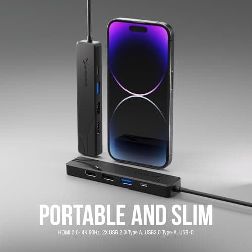 SABRENT USB C Hub, USB C to HDMI 4K@60Hz, Type C Hub Multiport Adapter, 100W Power Delivery, Compatible with MacBook, Laptop (HB-TC5P) 9